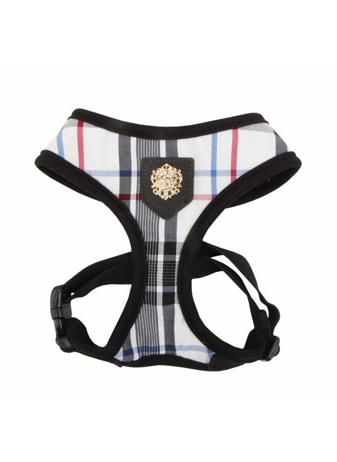 PUPPIA PUPPIA Junior Over-The-Head Dog Harness Checkered Pattern No Choke No Pull Adjustable Chest Belt Walking Training for Small and Medium Dog, Small, Black  - Image 1