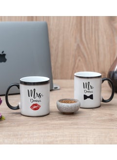 Hediye Dükkanı Gift Shop Personalized Mr Mrs Designed Double Magic Mug 
