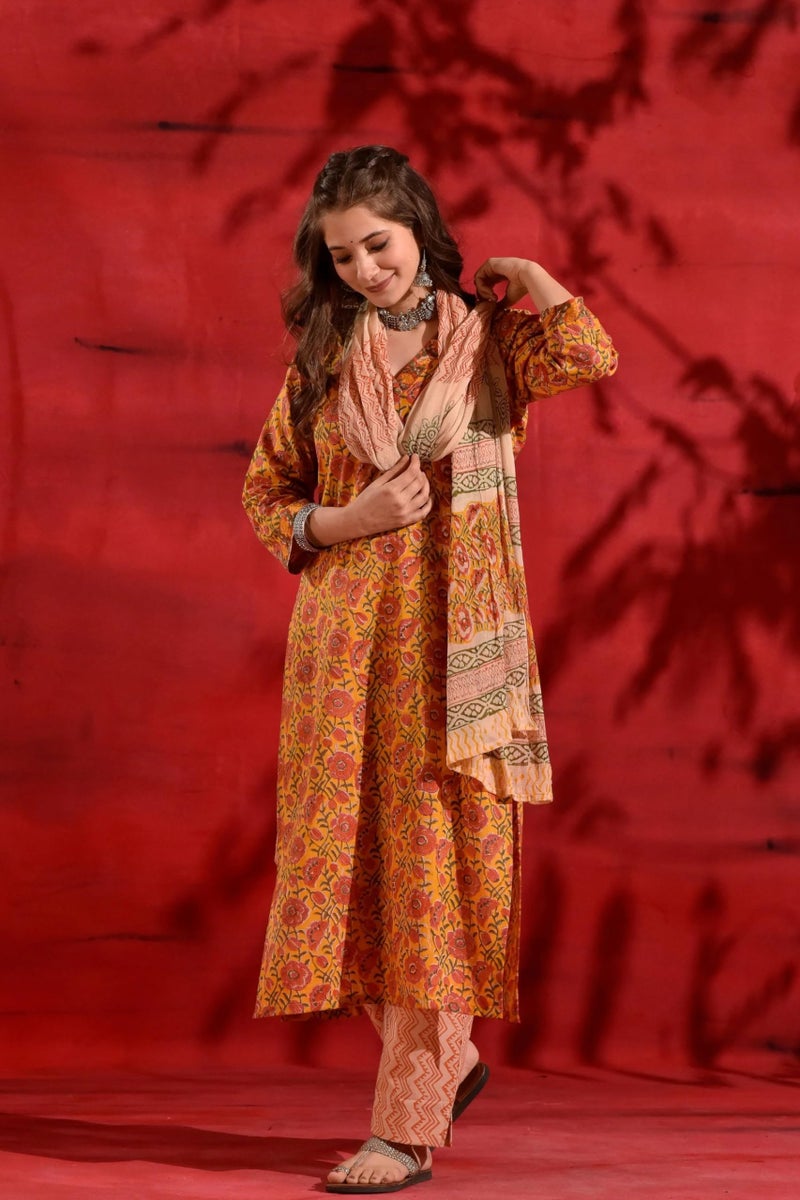 Kalaanj Kurta Set for Women || Women Kurta Set || 3pic Kurta for Women (Kurta-51-52-88) (in, Alpha, S, Regular, Multicolor) - Image 3