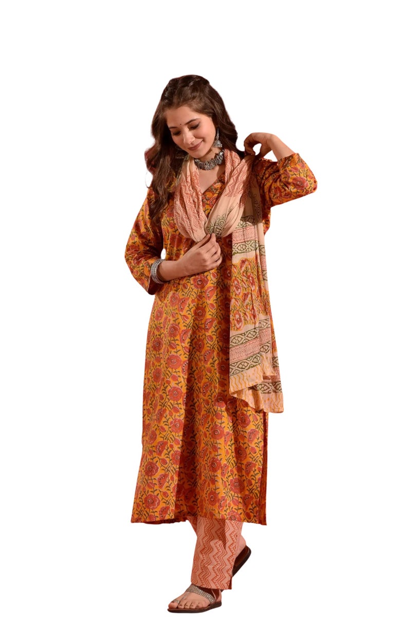 Kalaanj Kurta Set for Women || Women Kurta Set || 3pic Kurta for Women (Kurta-51-52-88) (in, Alpha, S, Regular, Multicolor) - Image 1