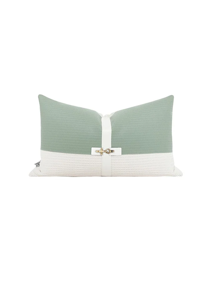 DANUBE HOME Danube Home Gleam Patchwork Cushion 30x50cm Green | Jacquard + PU Decorative Lightweight Throw Pillow For Sofas, Couches, Beds For Living Room
