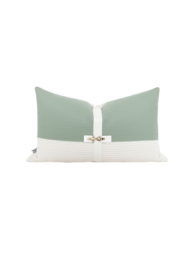 DANUBE HOME Danube Home Gleam Patchwork Cushion 30x50cm Green | Jacquard + PU Decorative Lightweight Throw Pillow For Sofas, Couches, Beds For Living Room 