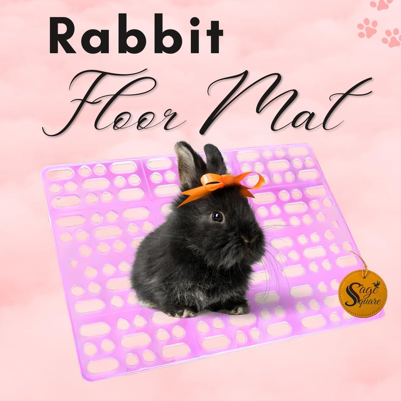 Sage Square Rabbit Floor Mat – Soft & Comfortable Mat for Small Pets, Indoor Use, Durable, Non-Slip, Easy Clean, Pet-Safe, Ideal for Providing Comfort, Warmth, Hygiene in Pet Areas or Cages (Pink) - Image 2