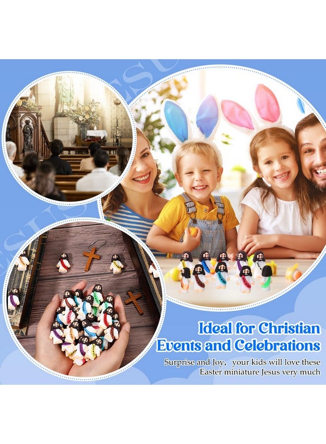 Bememo Bememo 100 Pcs Little Jesus Figures Easter Jesus Loves You Original Design Religious Toys Little Figures to Hide and Seek Sunday School Religious Party Favors for Easter Egg Stuffers(Vibrant Color) - Image 4