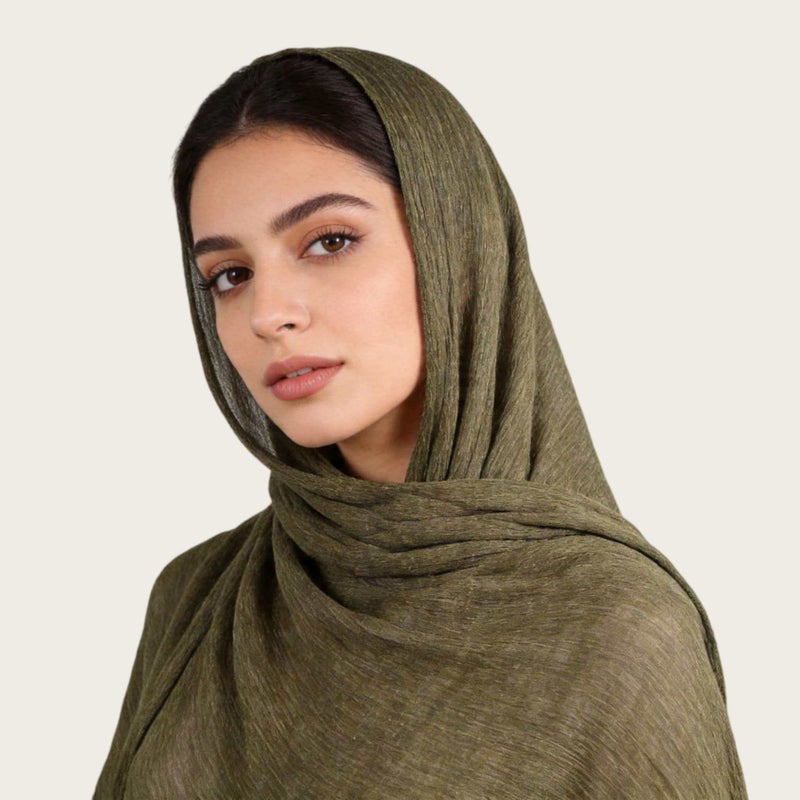 وشاح فيسكوز ناعم بملمس مجعد وطباعة تي داي، شال طويل - Image 1