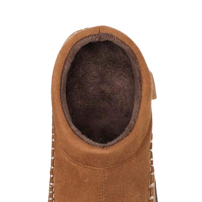Zigzagger Men's Slip On Moccasin Slippers, Indoor/Outdoor Warm Fuzzy Comfy House Shoes, Fluffy Wide Loafer Slippers,Pumpkin, 10.5 D(M) US - Image 2