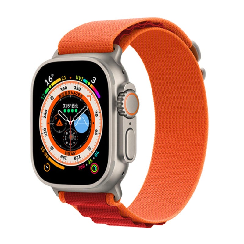 erorex For Apple Watch Series 10 46Mm Buckle Loop Nylon Watch Band With 3D Curved Film(Orange Red) - Image 2
