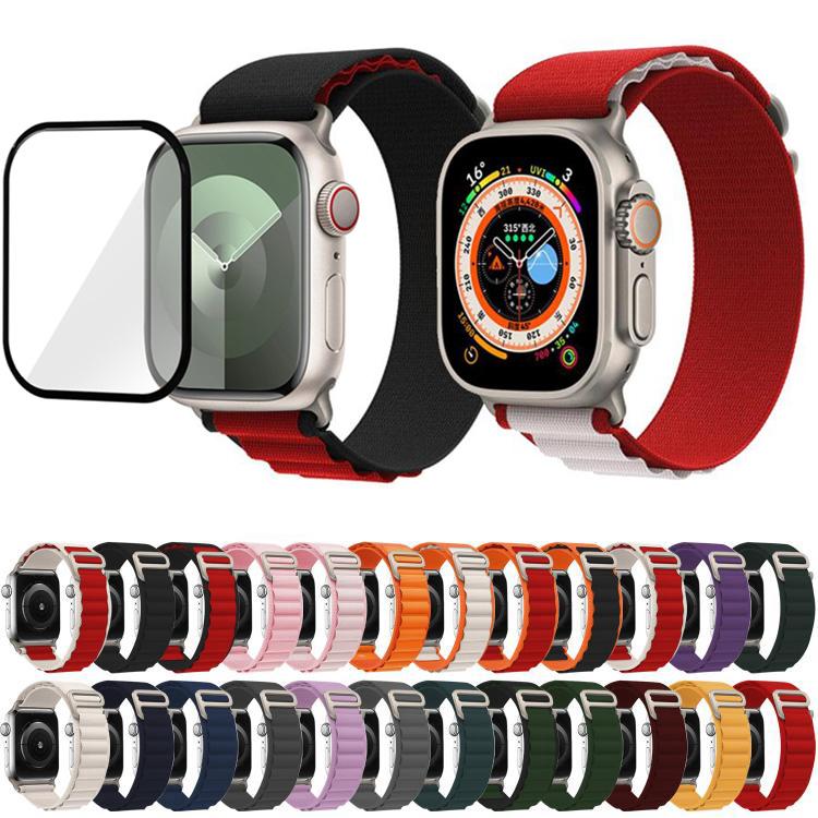 erorex For Apple Watch Series 10 46Mm Buckle Loop Nylon Watch Band With 3D Curved Film(Orange Red) - Image 4