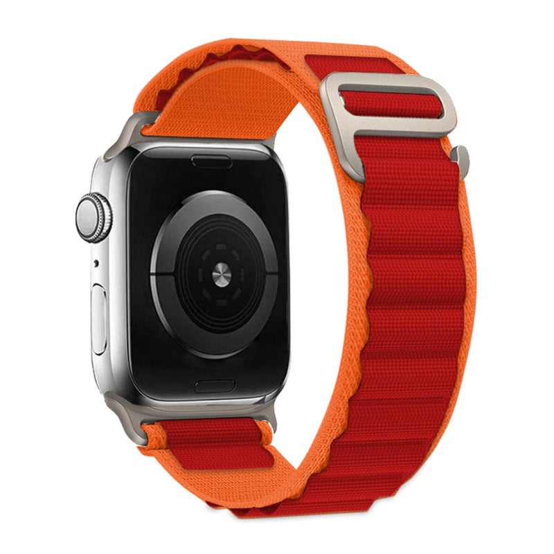 erorex For Apple Watch Series 10 46Mm Buckle Loop Nylon Watch Band With 3D Curved Film(Orange Red) - Image 3