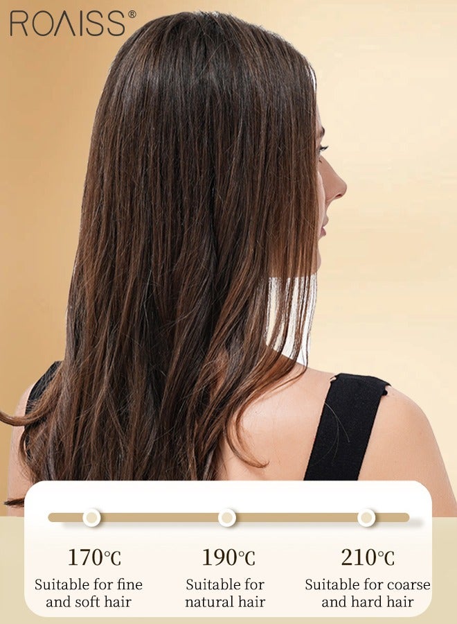 رويس حديد تجعيد الشعر الأوتوماتيكية ذات الأيونات السالبة، عصا تجعيد دوارة 32 مم، حديد تجعيد قابلة للتعديل مع 3 إعدادات لدرجة الحرارة، أسطوانة سيراميك سريعة التسخين، مضادة للحروق، مضادة للتشابك للشعر المتوسط ​​والطويل (أصفر) - Image 5