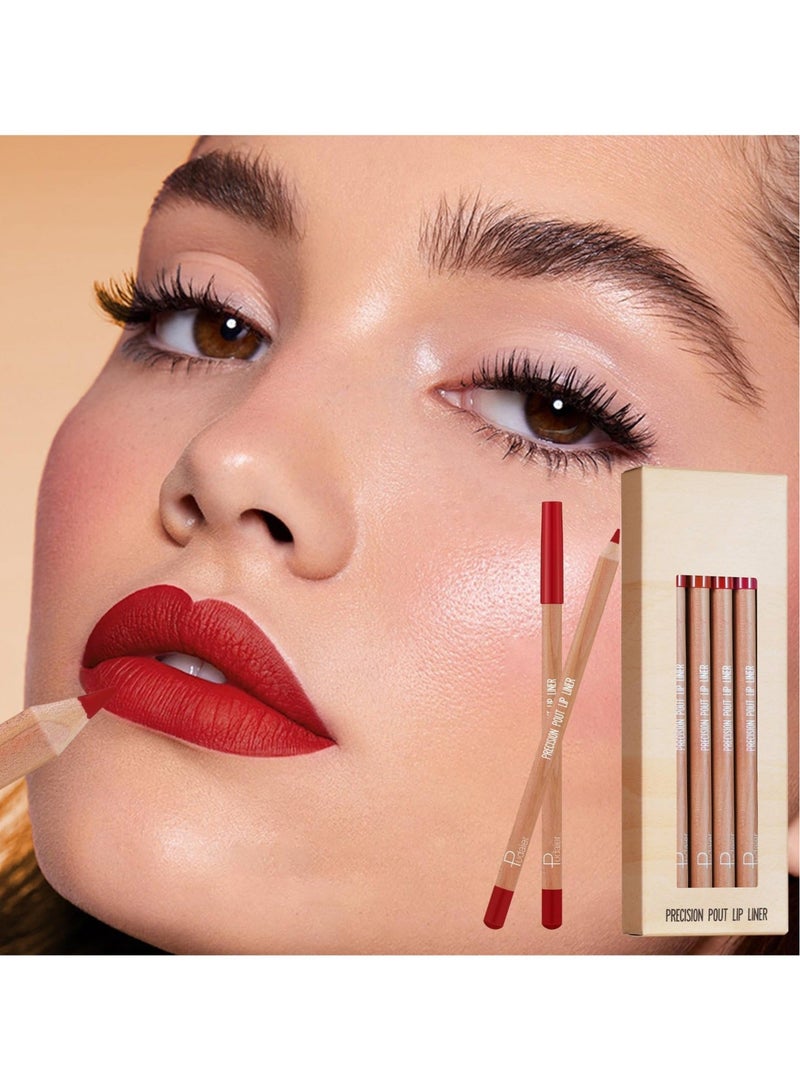 Captaintech Matte Lip Liner Pencil Set, 12 Colors, High Pigmented, Waterproof, Long Lasting Lipstick Pen, Non Stick Cup Matte Lip Gloss, Smooth Lip Plumper Makeup Gift Set for Women and Girls - Image 4