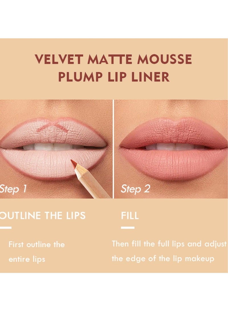 Captaintech Matte Lip Liner Pencil Set, 12 Colors, High Pigmented, Waterproof, Long Lasting Lipstick Pen, Non Stick Cup Matte Lip Gloss, Smooth Lip Plumper Makeup Gift Set for Women and Girls - Image 5