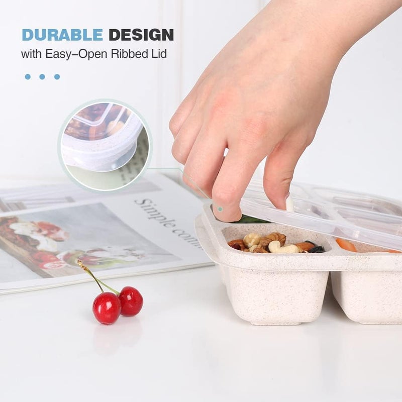 4 Pack Snack Containers - 4 Compartment Bento Snack Box for Kids and Adults - Image 4