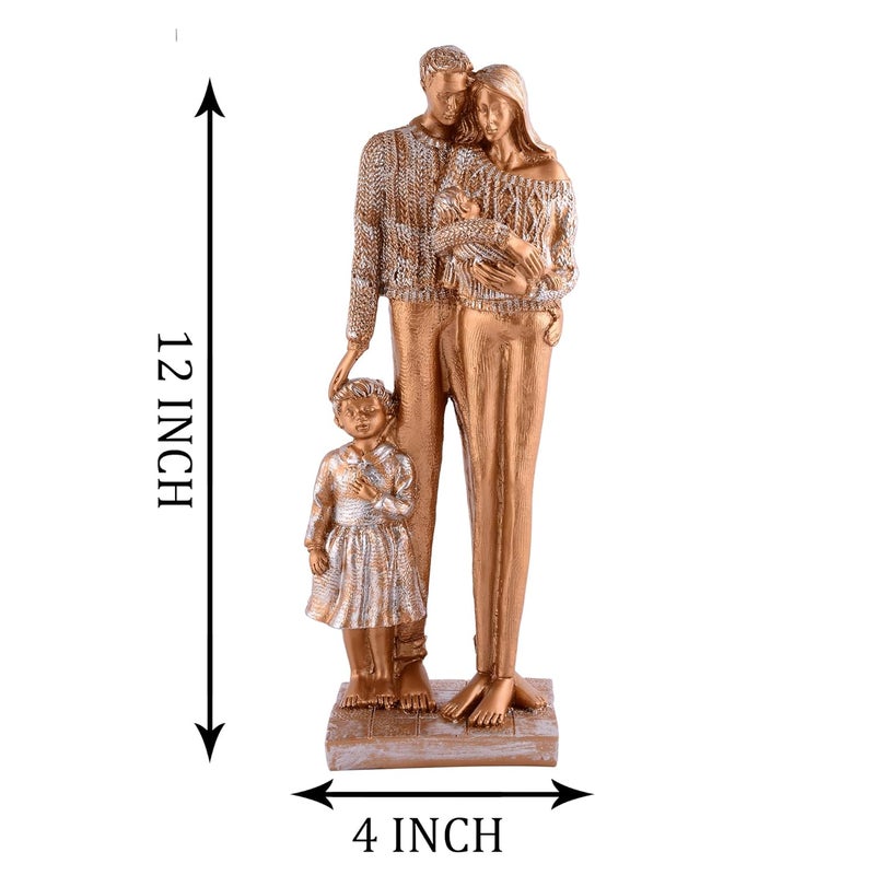 zart Resin Love Family Couple Showpiece for Home Decor Showpiece Perfect for Home Shelves Decor Showpiece Golden 15L x 10W x 19H Centimeters - Image 4