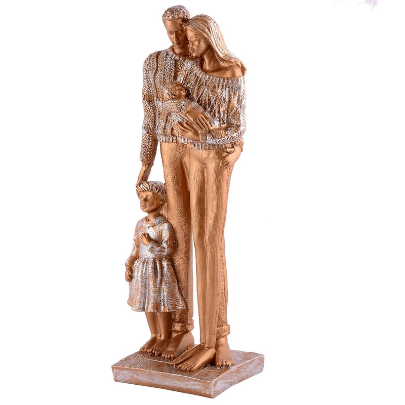 zart Resin Love Family Couple Showpiece for Home Decor Showpiece Perfect for Home Shelves Decor Showpiece Golden 15L x 10W x 19H Centimeters - Image 5