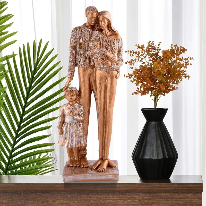 zart Resin Love Family Couple Showpiece for Home Decor Showpiece Perfect for Home Shelves Decor Showpiece Golden 15L x 10W x 19H Centimeters - Image 2