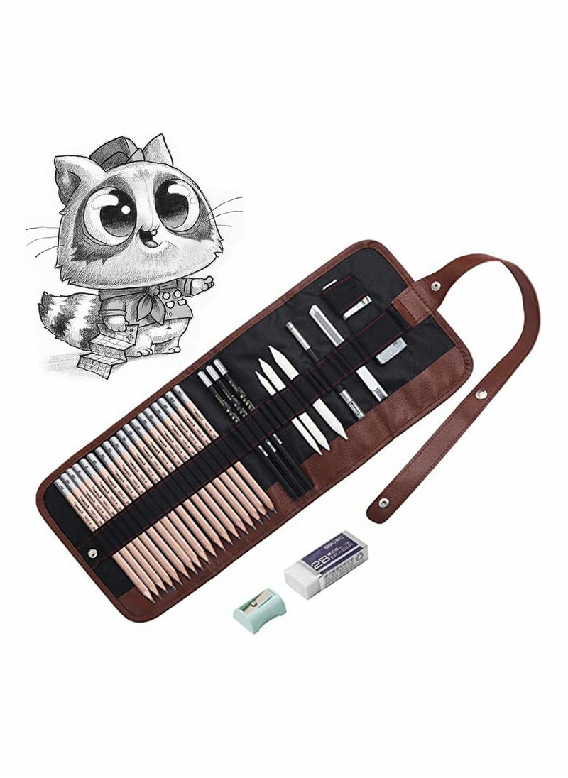 Y&D - Sketching Pencil Set, Drawing Pencils and Sketch Kit, 30-Piece Complete Artist Kit Includes Graphite Pencils, Charcoal Paper Erasable Pen, Set for - Image 1