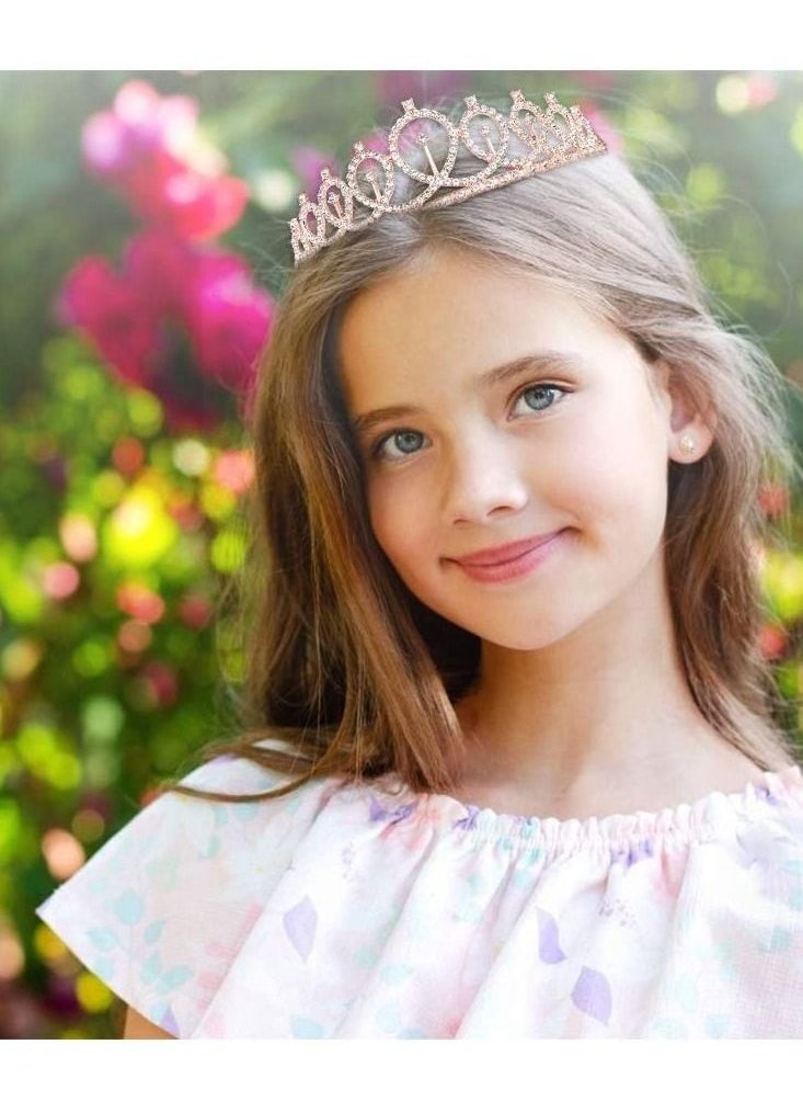MARGOUN Birthday Queen Sash and Rhinestone Diamond Tiara Set Girls Women Birthday Decoration Party Supplies Rose Gold  - Image 3