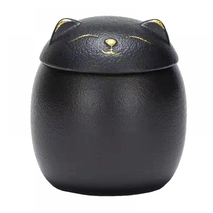 CERAMIC JAR EMBOSSED CAT CANDY DISH SUGAR BOWL STORAGE JAR CANISTER WITH SEAL LID