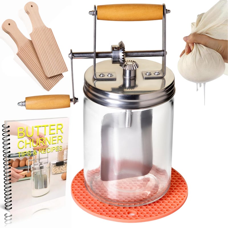 Roman Ventures Dazey Butter Churner Cheese Cloth Butter Paddles Recipe Book INCLUDED Hand Crank Butter Churn Manual Butter Maker Create Delicious Homemade Butter With Your Own Hand Crank Dazey Churner