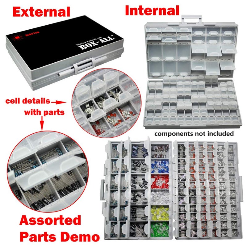 AideTek AideTek BOXALL96 96 Lids Enclosure SMD SMT Parts Organizer Surface Mount Box Labels  - Image 5