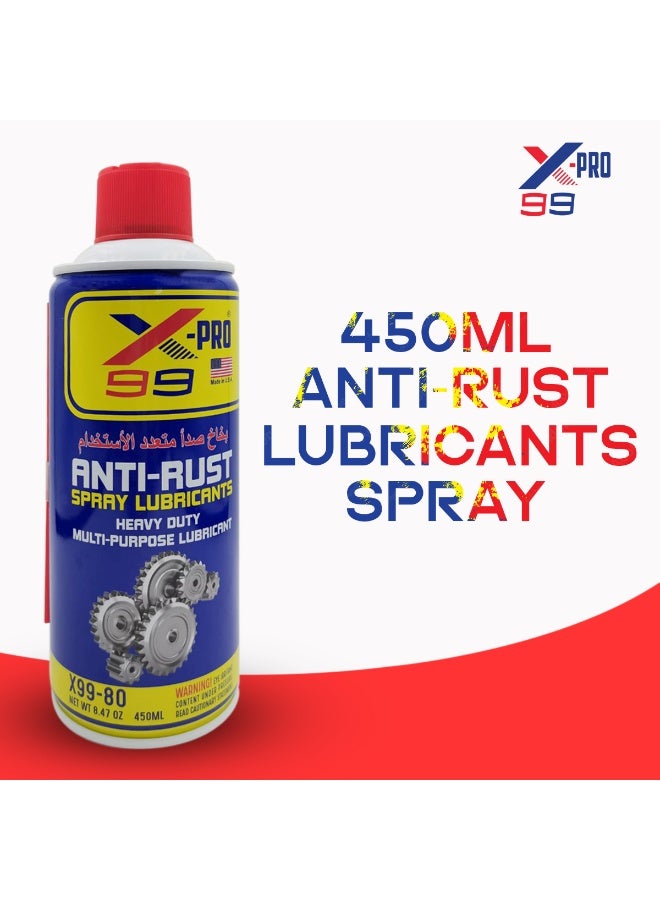 X-PRO 99 Anti-Rust Spray Lubricant 450ml Heavy Duty Multi-Purpose Lubricating Oil, Rust Remover, Corrosion Protection Spray, Penetrating Oil for Automotive, Industrial, Home, Garage, Hinges, Locks, Tools and Metal Parts - Image 3