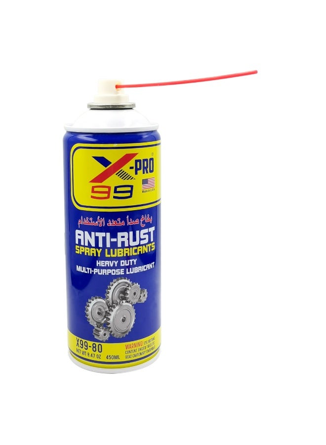 X-PRO 99 Anti-Rust Spray Lubricant 450ml Heavy Duty Multi-Purpose Lubricating Oil, Rust Remover, Corrosion Protection Spray, Penetrating Oil for Automotive, Industrial, Home, Garage, Hinges, Locks, Tools and Metal Parts - Image 2