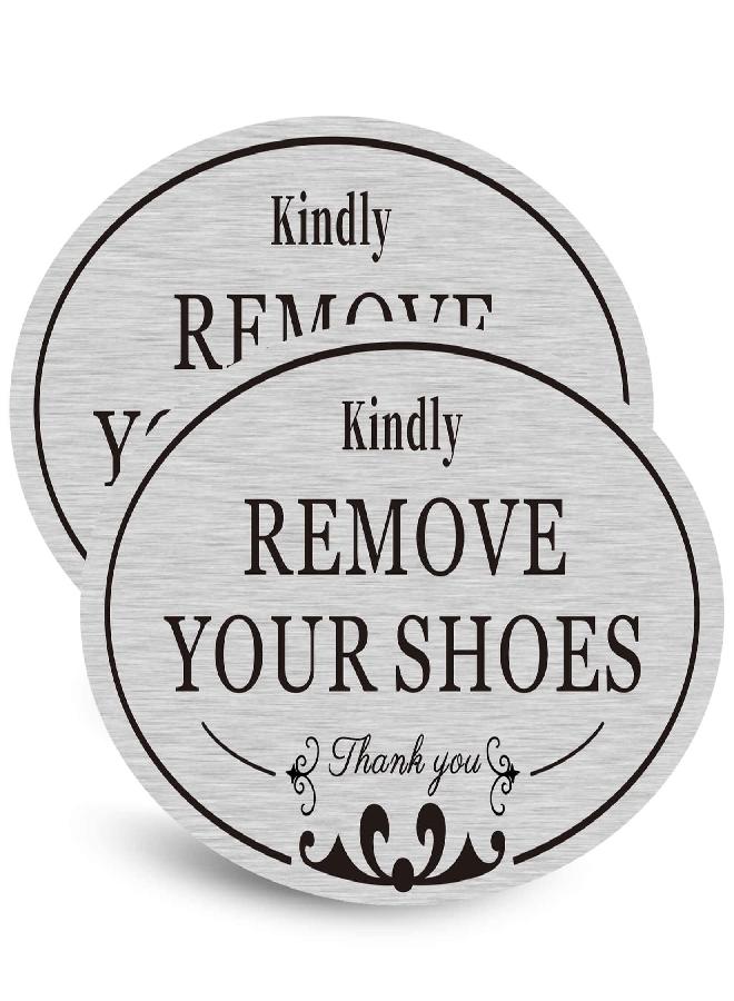 CARGEN CARGEN Kindly Remove Your Shoes Oval Please Take Off Your Shoes No Shoes Sign Decal Sticker Home House Door Sign 3.8" x 6.3" Christmas Gifts - Image 4