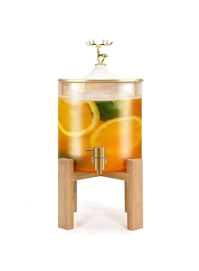 موزع مشروبات، موزع مشروبات زجاجي سعة 3 لتر مع حامل، موزع مشروبات للحفلات، موزع مشروبات مع حامل، موزع مشروبات ساخنة من الفولاذ المقاوم للصدأ 304 - Image 1