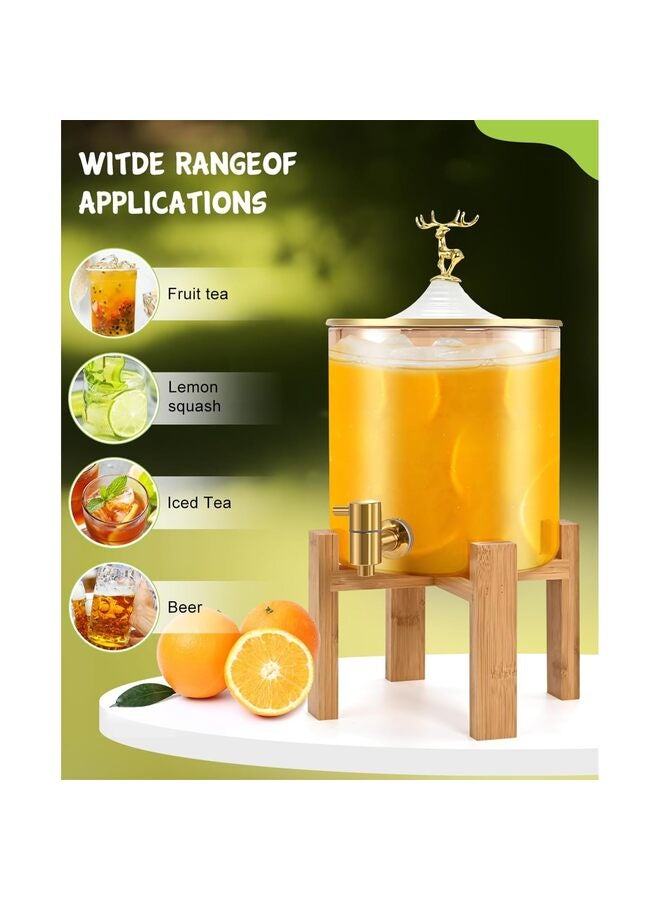 موزع مشروبات، موزع مشروبات زجاجي سعة 3 لتر مع حامل، موزع مشروبات للحفلات، موزع مشروبات مع حامل، موزع مشروبات ساخنة من الفولاذ المقاوم للصدأ 304 - Image 3