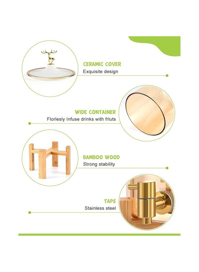 موزع مشروبات، موزع مشروبات زجاجي سعة 3 لتر مع حامل، موزع مشروبات للحفلات، موزع مشروبات مع حامل، موزع مشروبات ساخنة من الفولاذ المقاوم للصدأ 304 - Image 2