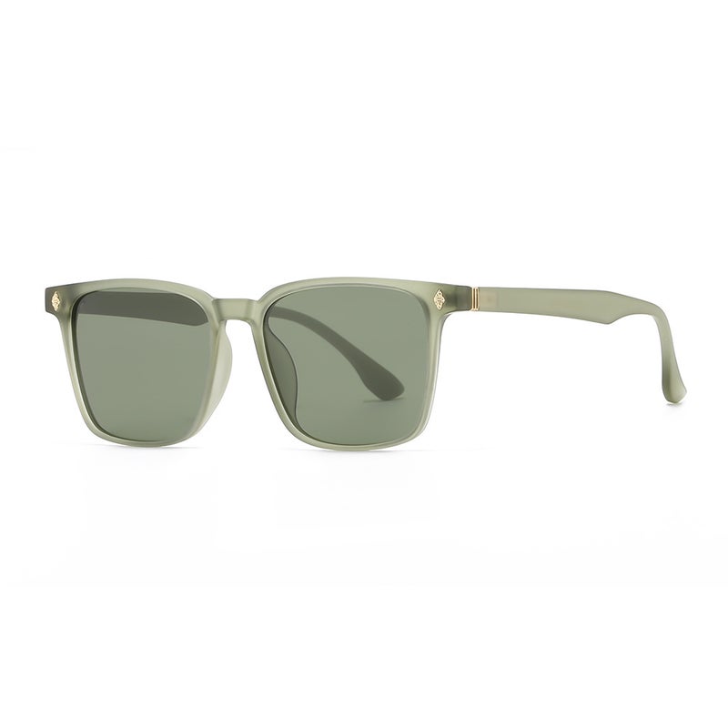 Generic New European and American Retro Sunglasses UV-proof Polarized Sunglasses Men and Womens High Sense Driver Small Frame Sunglasses sand green green sheet