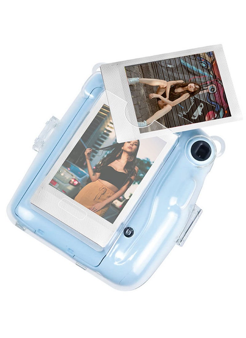 Generic For Polaroid Instax Mini 11 Crystal Clear Protective Case Photo Storage Bag Shell Transparent Cover with Adjustable Strap and Built-in Film Pocket Waterproof Dustproof Shockproof Design  - Image 3