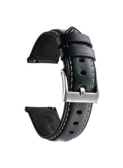 O Ozone Leather Strap for Samsung Galaxy Watch 3 45mm/Galaxy Watch 46mm/Gear S3 Frontier/Classic, 22mm Genuine Leather Replacement Wristband - Black  - Image 1