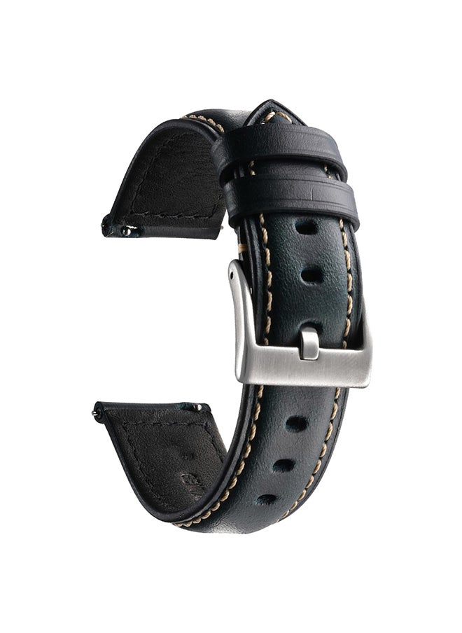 O Ozone Leather Strap for Samsung Galaxy Watch 3 45mm/Galaxy Watch 46mm/Gear S3 Frontier/Classic, 22mm Genuine Leather Replacement Wristband - Black  - Image 1