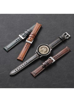 O Ozone Leather Strap for Samsung Galaxy Watch 3 45mm/Galaxy Watch 46mm/Gear S3 Frontier/Classic, 22mm Genuine Leather Replacement Wristband - Black  - Image 5