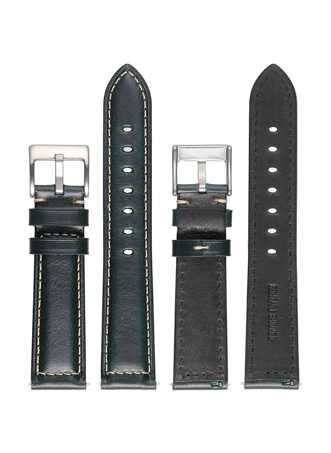 O Ozone Leather Strap for Samsung Galaxy Watch 3 45mm/Galaxy Watch 46mm/Gear S3 Frontier/Classic, 22mm Genuine Leather Replacement Wristband - Black  - Image 2