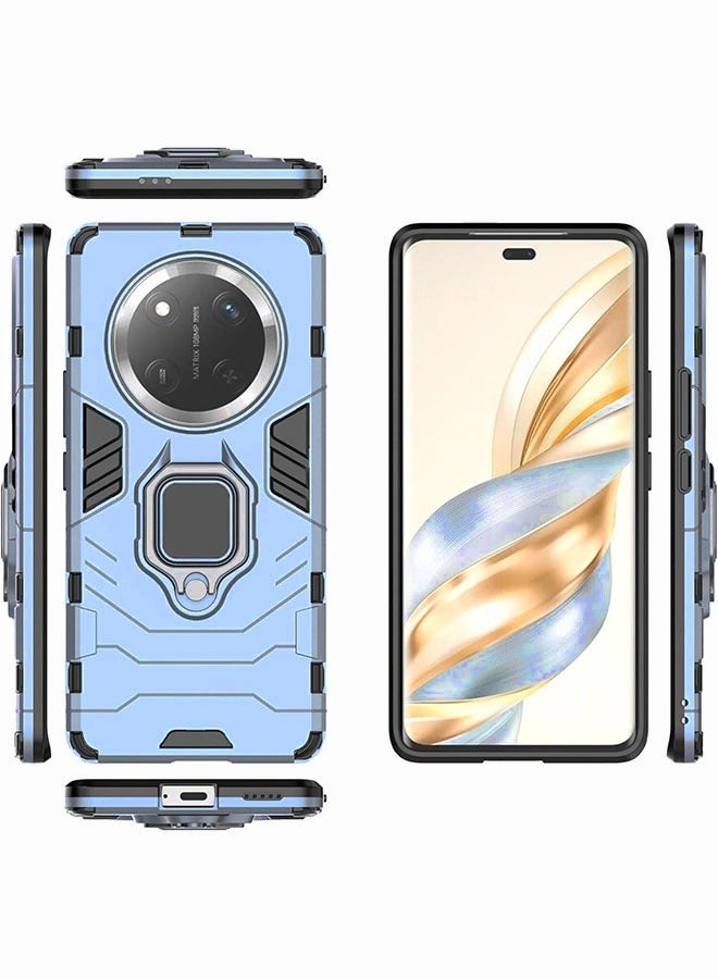 غطاء حماية لهاتف Honor X9c 5G مع حماية عدسة الكاميرا وغطاء خلفي مضاد للخدش ومضاد للصدمات وبصمات الأصابع مع حامل حلقي مغناطيسي للسيارة 360 درجة - Image 3