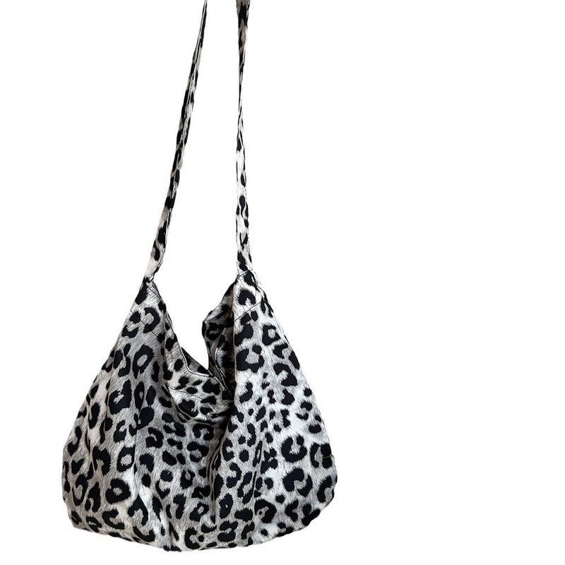 Women's Leopard Print Canvas Large Capacity Shoulder Tote Bag - Image 5