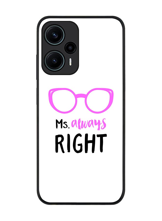 Stylizedd Rugged Black edge case for Xiaomi Poco F5 5G / Xiaomi Redmi Note 12 Turbo 5G Slim fit Soft Case Flexible Rubber Edges Anti Drop TPU Gel Thin Cover - Ms. Always Right - Image 1