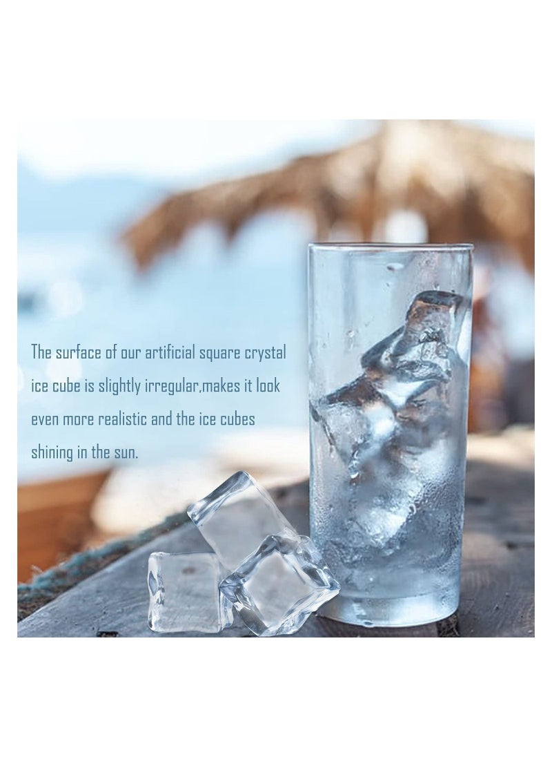 SYOSI - Clear Acrylic Ice Cubes Fake Artificial Ice Chunk for Photography Display Decorative 3 cm Ice Rock Cubes for Vase Fillers and Table Decorating - Image 1