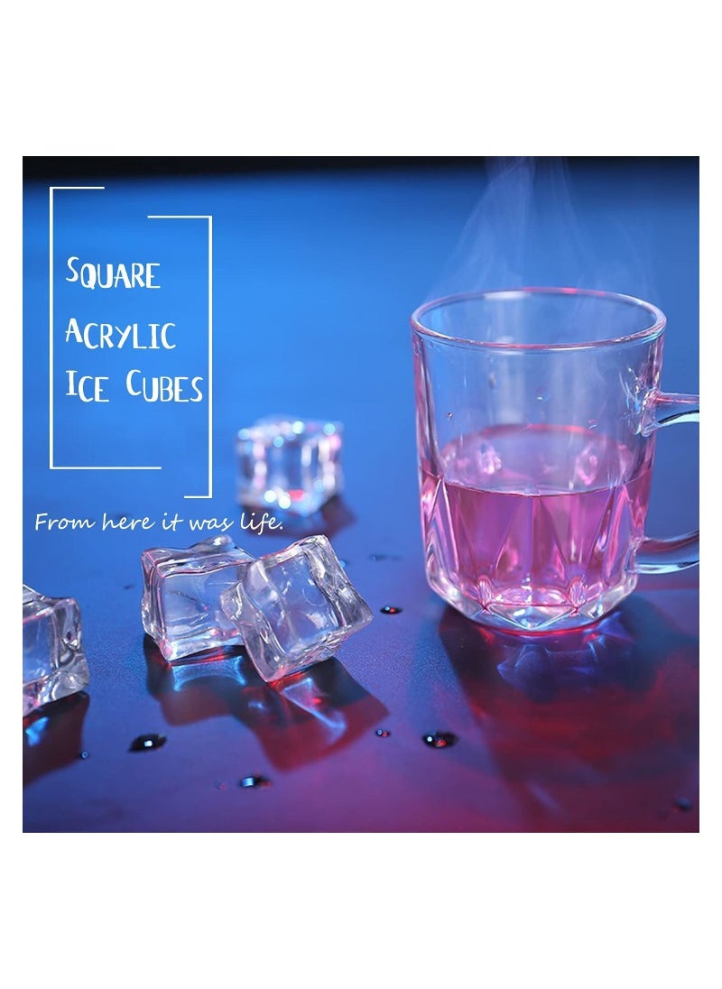 SYOSI - Clear Acrylic Ice Cubes Fake Artificial Ice Chunk for Photography Display Decorative 3 cm Ice Rock Cubes for Vase Fillers and Table Decorating - Image 1