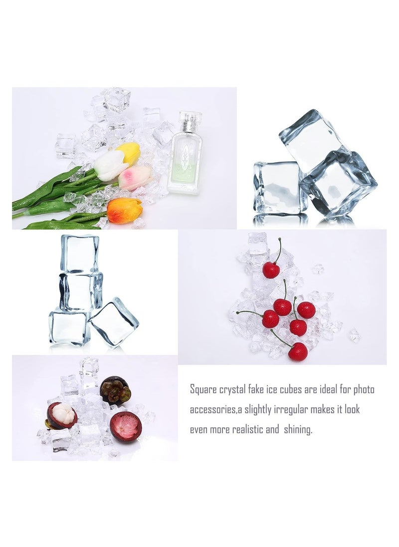 SYOSI - Clear Acrylic Ice Cubes Fake Artificial Ice Chunk for Photography Display Decorative 3 cm Ice Rock Cubes for Vase Fillers and Table Decorating - Image 1