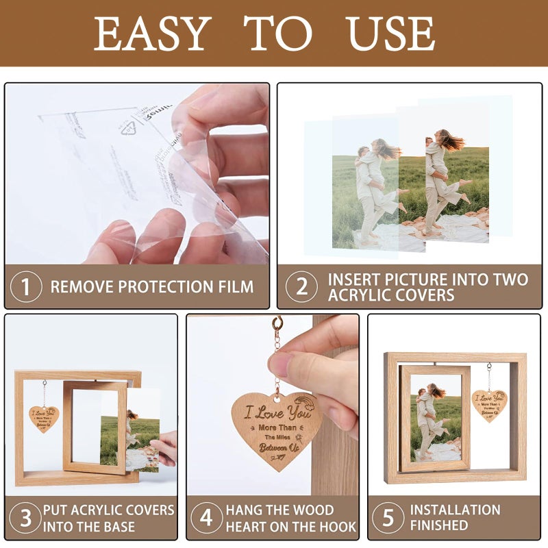 ishine Romantic Couples Picture Frames Anniversary Birthday Gifts for Her Girlfriend Graduation Gifts for Him Boyfriend  Wedding Gifts for Couples Wife Husband  I Love You to The Moon & Back (Couples Photo - Image 4