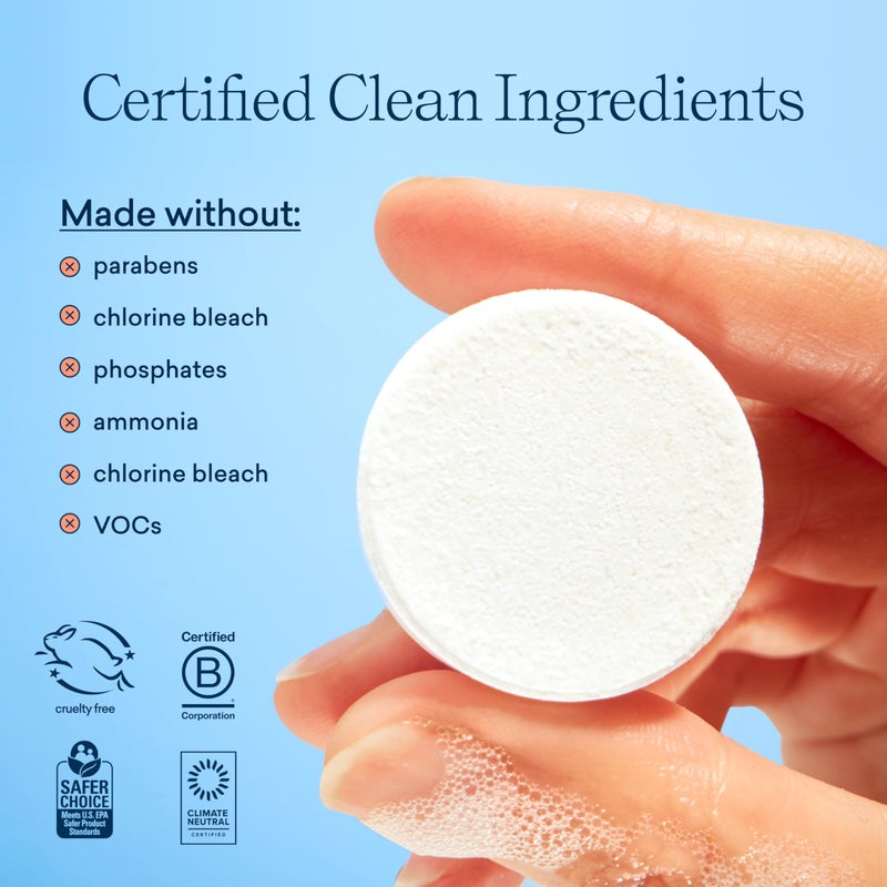 BLUELAND Toilet Bowl Cleaner Tablets, Starter Set, 14 Count with Tin, Lemon Cedar, Plastic-Free, No Harsh Chemicals, Plant-Based - Image 4