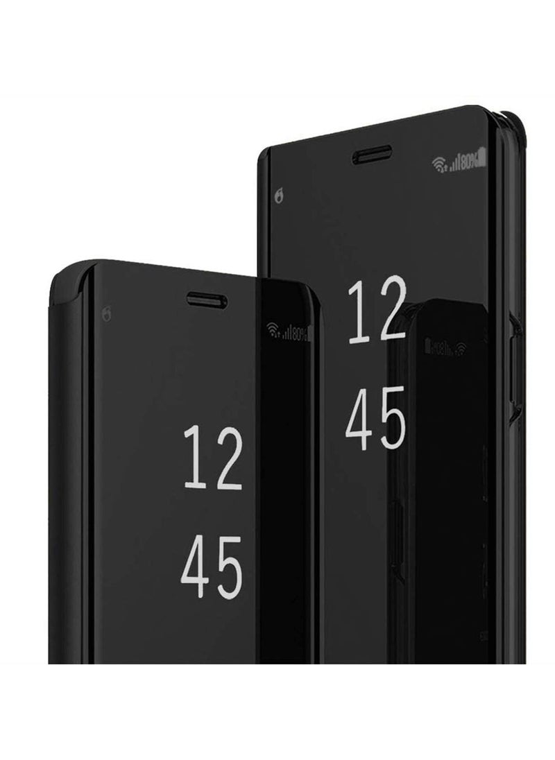 جراب محفظة لهاتف Galaxy A52/A52s لهاتف Samsung Galaxy A52/A52s (الإصدار الأمريكي) جراب قابل للطي بمرآة شفافة غطاء هاتف فائق النحافة لهاتف Samsung Galaxy A52/A52s مع حامل قوي مقاوم للصدمات