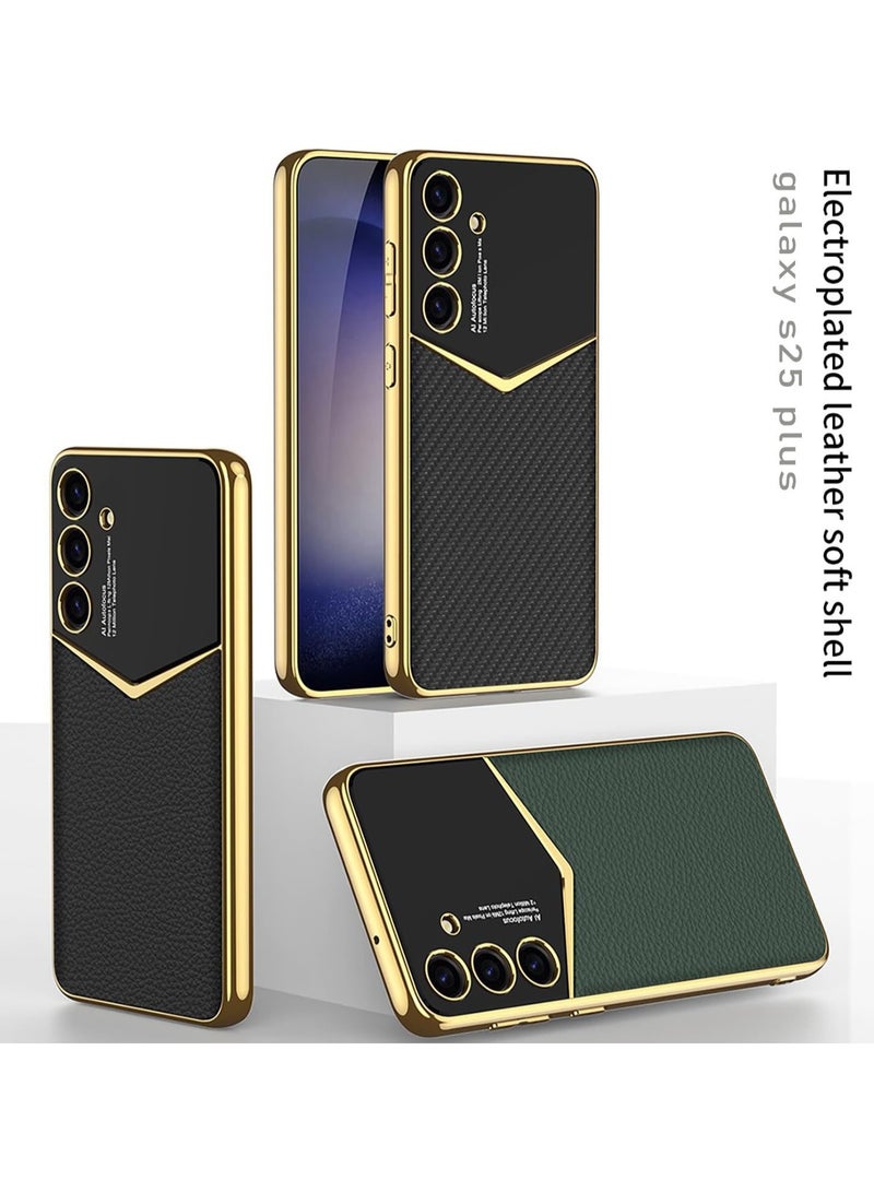 GKK Luxury Leather Case for Samsung Galaxy S25 Plus (2025) ,Electroplated Ultra-Thin, Anti-Drop, All-Round Protection Phone Cover Support Wireless Charging with Pen Slot Design - Pen Not Included  - Image 5