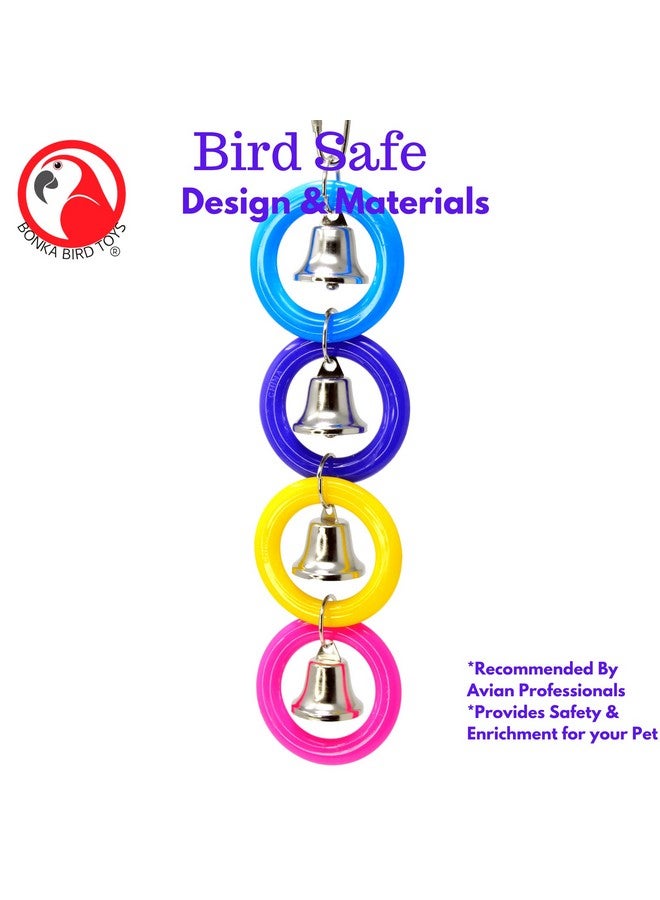 Bonka Bird Toys Bonka Bird Toys 945 4 Ring A Ding Bird Toy African Grey Budgie Parakeet Cockatiel Lovebird Cage Parrot Toys - Image 4