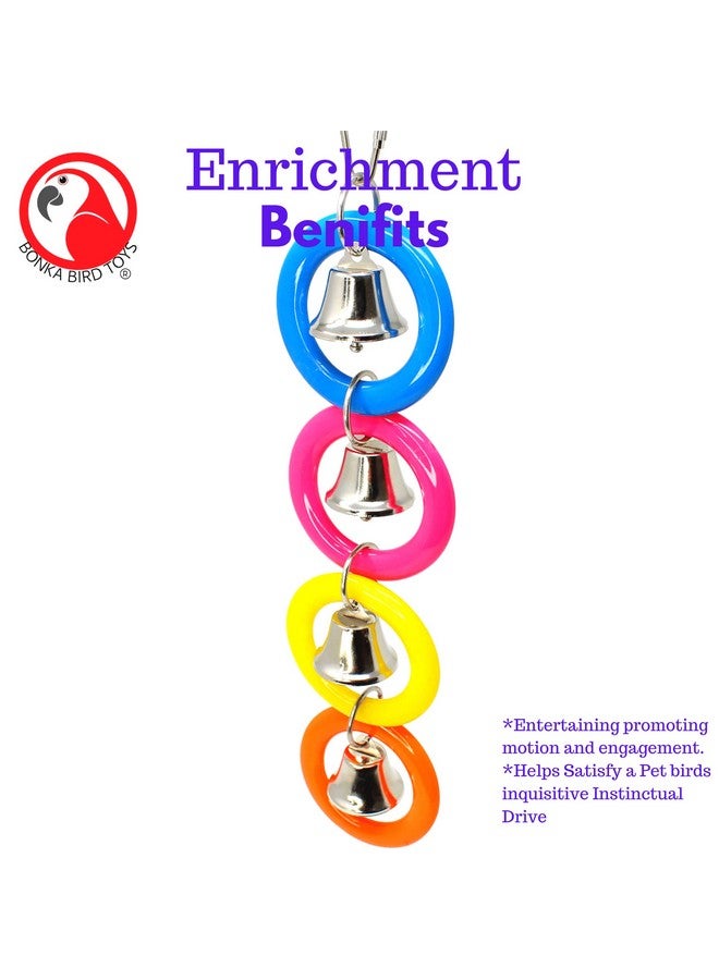 Bonka Bird Toys Bonka Bird Toys 945 4 Ring A Ding Bird Toy African Grey Budgie Parakeet Cockatiel Lovebird Cage Parrot Toys - Image 5
