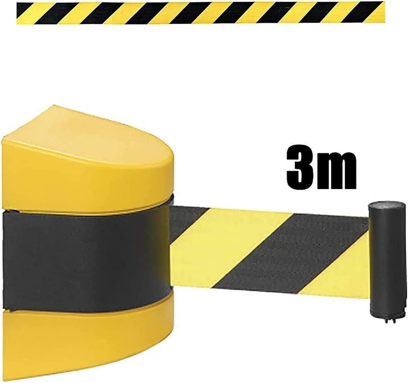Retractable Door Barrier Wall Mount Retractable Belt Barrier Isolation Belt Fixed Barrier for Crowd Splitter, Outdoor Parking Lot Retractable for Party Supplies(3m) - Image 5